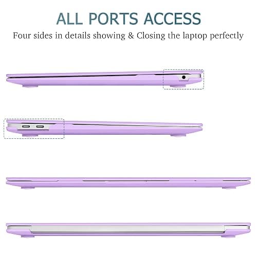 May Chen Compatible with New MacBook Air 13 inch Case 2021 2020 2019 2018 Release Model: M1 A2337 A2179 A1932, Plastic Hard Shell Case for MacBook Air 13 inch with Retina Display Fits Touch ID, Purple thumbnail 4
