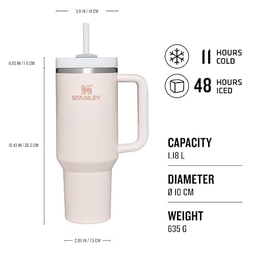 Stanley Quencher H2.0 Flowstate Borraccia Con Cannuccia - Freddo Per 9-11 Ore - Con Ghiaccio Per 40-48 Ore - Senza BPA - Tazza Termica Con Manico thumbnail 2