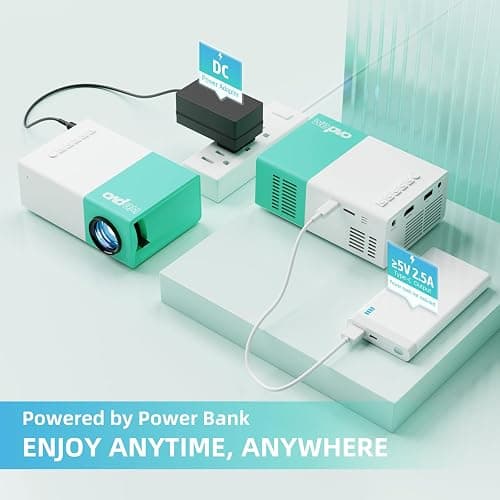 wepvo Projector Mini Portable Outdoor Movie Projectors, LED Pico Video Projector for Home Theater Film Projectors, Compatible with Smartphone/ Tablet/ Laptop/ TV Stick/ PS/ USB thumbnail 2