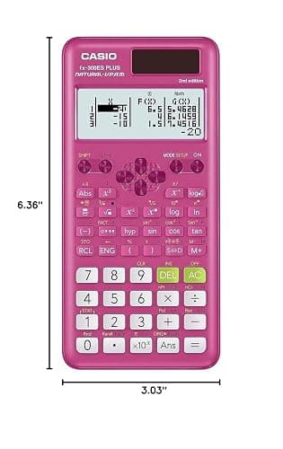Casio fx-300ES Plus 2nd Edition Scientific Calculator, 262 Functions, Natural Textbook Display, Pink thumbnail 2