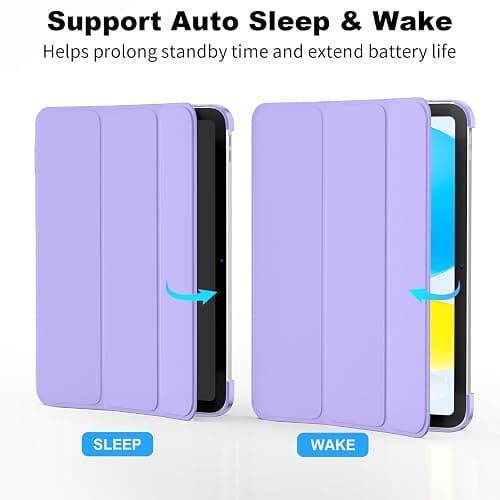 SUPFINE for iPad (A16) 11th Generation Case 11 inch 2025 & iPad 10th Generation Case 10.9 inch 2022, Slim Stand Hard PC Translucent Back Shell Cover (Support Touch ID, Auto Wake/Sleep), Purple thumbnail 4