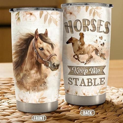 SANDJEST 20oz Stainless Steel Insulated TumblerHorse Tumbler 20oz Stainless Steel Insulated Coffee Travel Mug Cup for Women Girls Horse Gifts for Birthday Christmas Mothers Day thumbnail 4