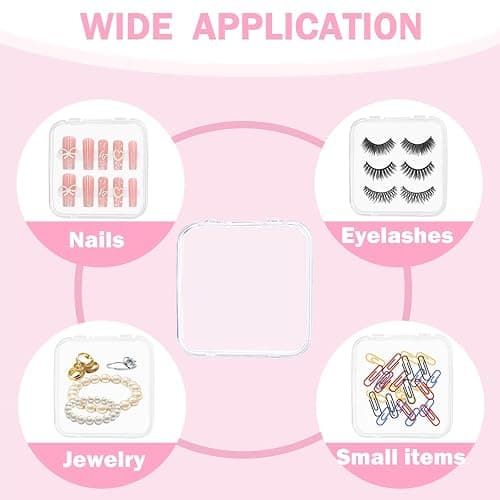 24pcs Press on Nail Storage Box with 10M Adhesive Double Sided Tape Acrylic Nail Display Box Artificial False Nail Box Organizer Fake Nail Case Transparent Nail Packaging Boxes for Nail Salon thumbnail 4