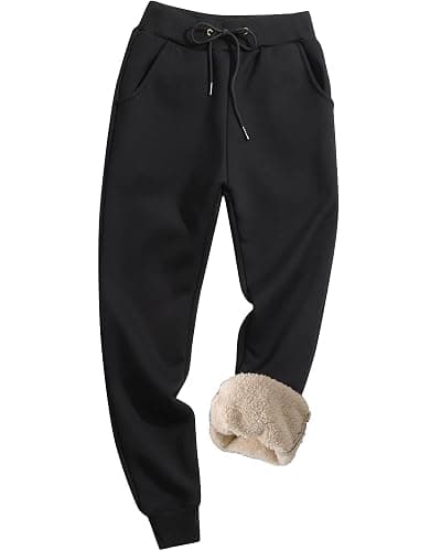 GXAMOY Men's Winter Fleece Pants Sherpa Lined Sweatpants Active Warm Thick Jogger Pants - Image 1