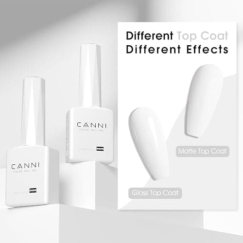 CANNI White Gel Polish – 1 Pc Pure White, High Gloss UV/LED Soak-Off Gel Nail Polish for French Manicure, DIY & Salon Quality for Grils & Women thumbnail 6