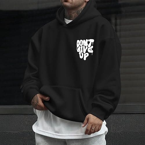 Wedsadl Graphic Streetwear Hoodies For Men Vintage Hoodie Inspirational Sweatshirts Positive Letter Print Cotton Pullover thumbnail 6