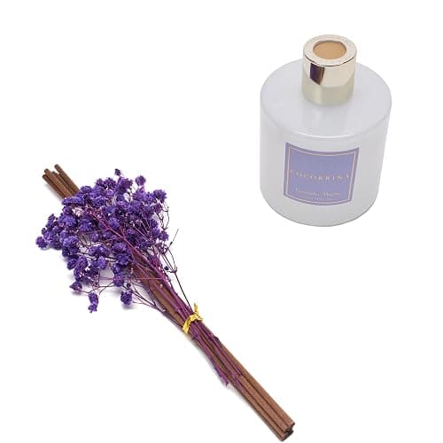Cocorrína Premium Reed Diffuser Set with Preserved Baby's Breath & Cotton Stick Lavender Thyme | 6.7oz Scent Fragrance Lavender Oil Diffuser for Bedroom Bathroom Home Décor thumbnail 3