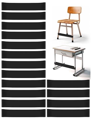 WNSIRVY 16 Pack Chair Bands for Kids with Fidgety Feet, ADHD Tools for Kids, Improve Focus & Reduce Restlessness, Chair Bands for Sensory ADHD ADD Autism - Classroom & Home Must Haves (Black) - Black - 16 Pack - Image 1