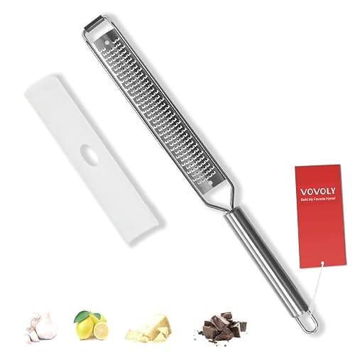 VOVOLY Lemon Zester, Cheese Grater, Parmesan Cheese, Ginger, Garlic, Nutmeg, Chocolate, Citrus, Lime Zester & Grater, Kitchen Tool with Razor-Sharp Stainless Steel Blade - Image 1
