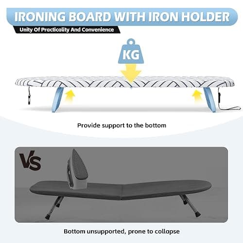 APEXCHASER Small Ironing Board Tabletop, Foldable mini Table top Iron Board | Flat folding for Travel, Heat Resistant Thick Cover, Portable & Lightweight, Easy Storage for College Dorms Apartment, 32x12 thumbnail 4