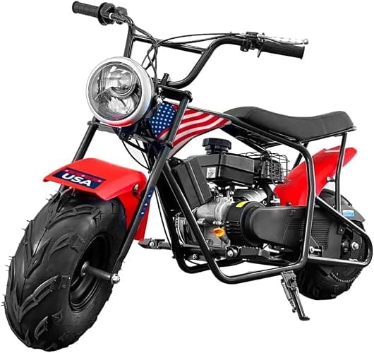 XtremepowerUS Mini Bike 4-Stroke Gas Prowered Off Road Trail Bike Dirt Mini Motorcycle Ride on 99cc 3.5HP Blue (Red) thumbnail 4