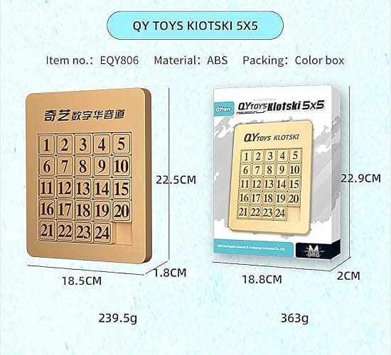 LiangCuber QY Toys 5x5 Klotski Puzzle Magnetic Sliding Number Puzzle ABS Brain Teasers Toy Tangram Jigsaw Intelligence (24-Digit Version) thumbnail 2
