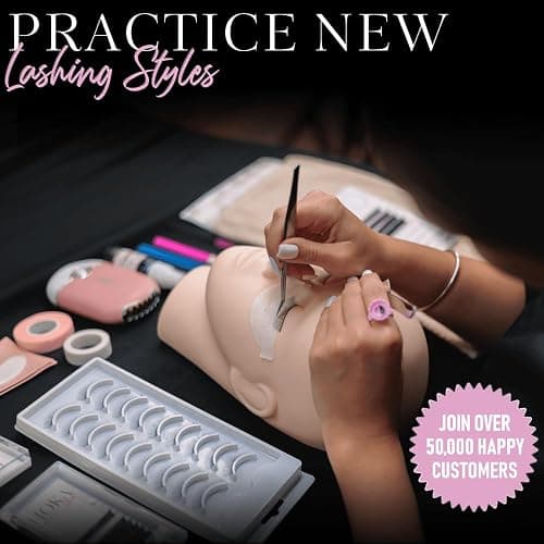 Hoka Lash Eyelash Extension Kit & Training Course and Certification, Professional Lash Extension Kit for Beginners Includes Practice Mannequin Head, Lash Trays, Glue, Tweezers, Fan & More thumbnail 4