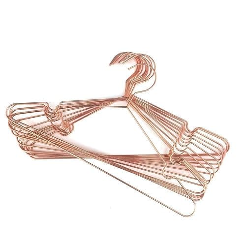 Koobay 16.5" Rose Gold Copper Clothes Hangers - 30 Pack,Heavy Duty Strong Metal Hanger for Storage Display Sling Organization of Coat Shirts Dresses Jacket Elegant Standard Suit Accessory - 30 - Image 1
