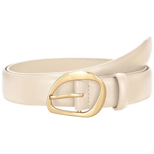 SUOSDEY Women Leather Belt for Jeans Pants, Fashion DIress Waist Belt with Gold Buckle - Image 1