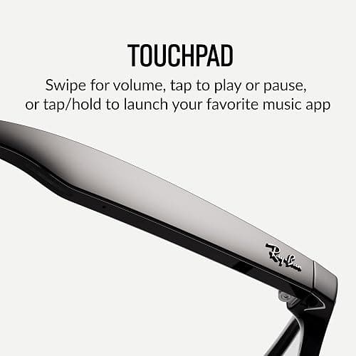 Ray-Ban Meta (Gen 1), Wayfarer, Shiny Black | Smart AI Glasses for Men, Women — 12 MP Ultra-Wide Camera, Open-Ear Speakers for Audio, Video Recording and Bluetooth — Clear Lenses — Wearable Technology thumbnail 5