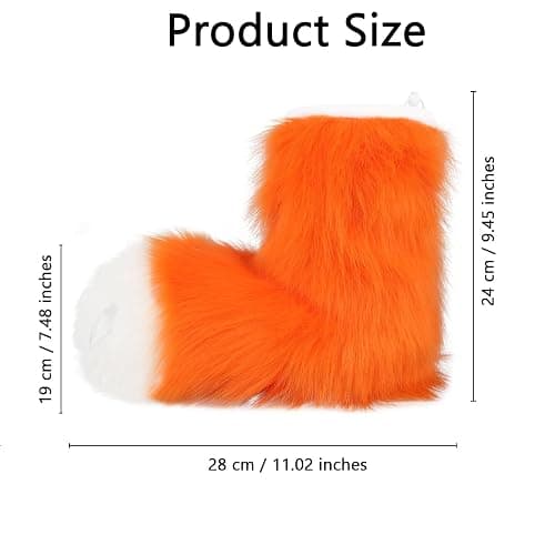 HAOAN Furry Animal Paw Slippers Fuzzy Boots Cat Fox Wolf Bear Claw Shoes Halloween Cosplay Costume Accessories thumbnail 3