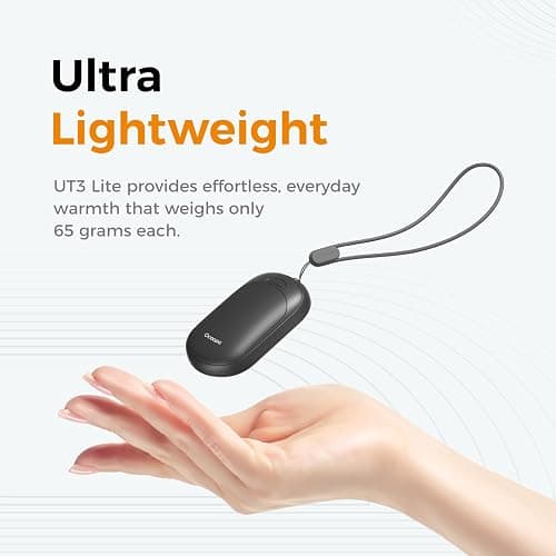 OCOOPA Magnetic Hand Warmers Rechargeable 2 Pack, Electric Handwarmers, Smart Heating UL Certified, 3-Settings,Portable Heater, Ultra Slim Pocket, Hunting Essentials, Gifts for Christmas Men, UT3 Lite thumbnail 6