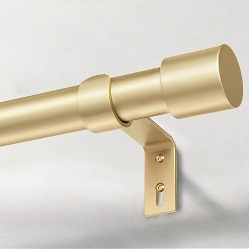 IFELS Heavy Duty Curtain Rods for Windows 66 to 120 Inch, 1 Inch Gold Curtain Rod Adjustable, Decorative Long Curtains Rods with Metal Finials, Easy Installation and Modern Design (A2,Gold,30"-120") - Image 1