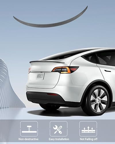 BASENOR Tesla Model Y Spoiler ABS Material Rear Spoiler Wing OEM Rear Trunk Lip Model Y Accessories Matte Carbon Fiber Custom Fit 2020-2024 thumbnail 4