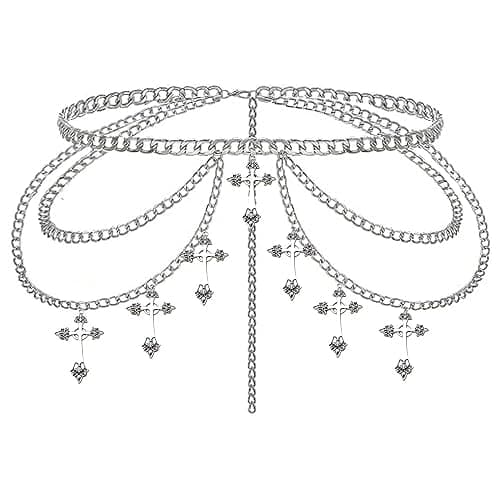 Wloisc Star Waist Chain Belt - Punk Gothic Crossover Body Belly Chains Tassel for Women Girl - Image 1