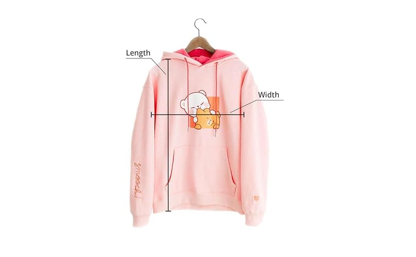 Milkmochabear Official Smooch and Snuggle Pink Black Fleece Hoodie Unisex Drop-Shoulder Milk Mocha Screen Print Embroidered thumbnail 3