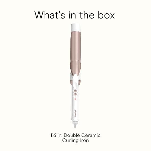 Conair Double Ceramic 1-1/4 Inch Curling Iron, 1.25-Inch Barrel Creates Loose Curls, Hair Curler for Use on Medium and Long Hair, White thumbnail 8