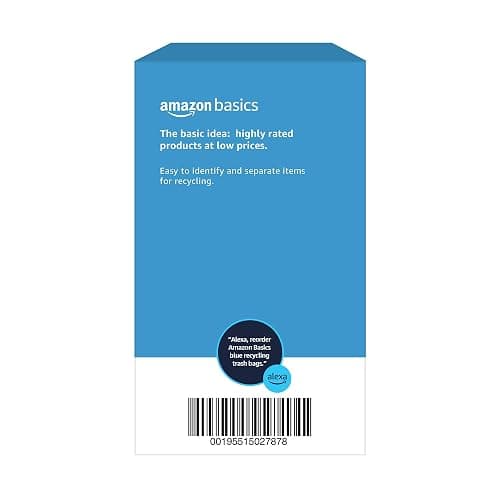 Amazon Basics Blue Recycling Trash Bags, Unscented, 13 Gallon, 60 count, Pack of 1 thumbnail 5