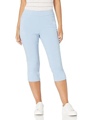 Briggs New York Women's Pull on Stretch Capri Pants High Waist Crop Straight Leg with Pockets 21” Inseam - Image 1