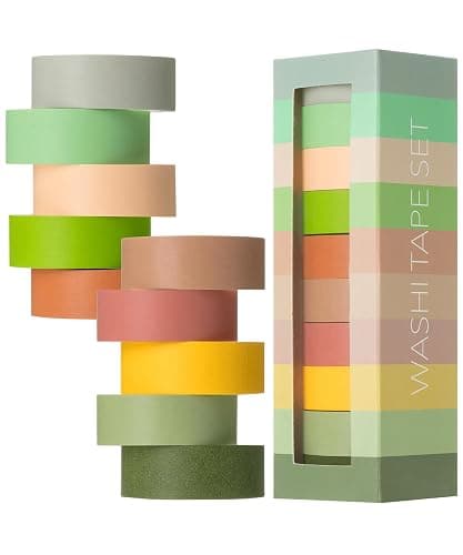 Mr. Pen- Washi Tape Set, 10 Rolls, 5.5 Yards/Roll, Washi Tape for Scrapbook | Arts, Crafts, Journals and Planners, Earthy Tones - Image 1