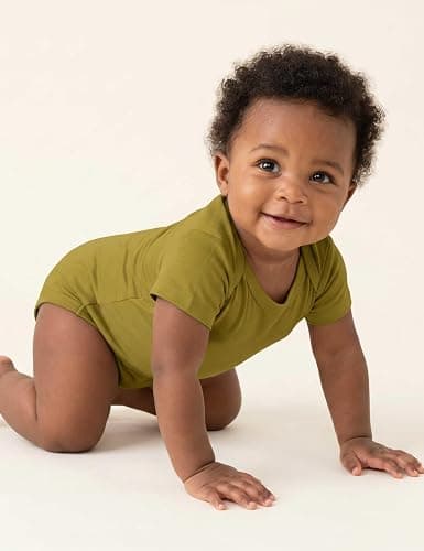 BestSoul Baby Solid Bodysuit - Super Soft Rayon made from Bamboo - Short Sleeve Long Sleeve Newborn Infant Boy Girl - 5-Pack thumbnail 4