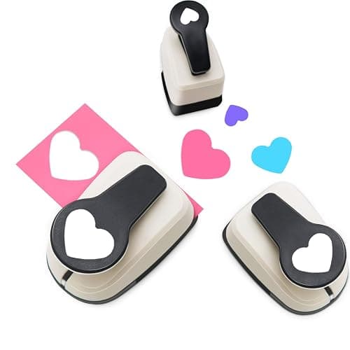 Heart Hole Punch, Paper Punches, HeartPunches for Paper Crafts, Heart Puncher, Hole PuncherHeart, Shaped Hole Punch, 1 inchHeart Paper Punch, 5/8 inch HeartHolePuncher, 3/8 inch Hole Punches Set - Image 1