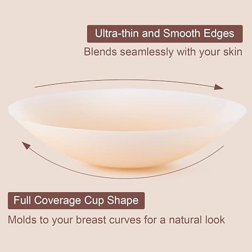 Nipple Covers for Women-2 Pairs, Sticky Bra, Adhesive Pasties for Dress | Skin-friendly Silicone Material, Ultra-thin, Reusable After Hand Washing, Extra Round Cloth Pad thumbnail 3