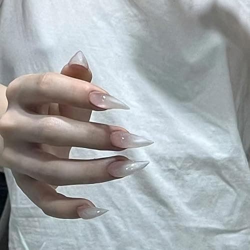 10 Pcs Handmade Press on Nails Short Curved Unique Stiletto Eagle Claw Acrylic Fake Nail with Dragon Claw Design Thickened Goth Nails Press Ons Full Cover Reusable Glue on Nail for Women（S） thumbnail 2