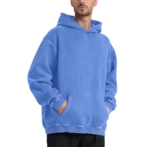 Dnzzs Acid Wash Hoodie Super Soft Sweatshirt for Mens Pullover Oversized Men's Fashion Hoodies & Sweatshirts Vintage Tops thumbnail 5