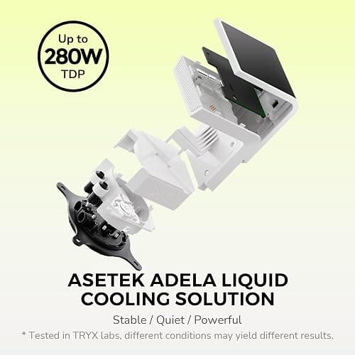 TRYX PANORAMA SE 360 ARGB White 360mm AIO Rotatable 6.67'' AMOLED Curved Screen 3D Anamorphic Effect Customizable AIO Cooler 360mm White Asetek Adela 280w TDP Intel LGA 1851/1700/1200/115X AMD AM5/AM4 thumbnail 3