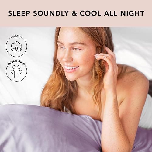 Kitsch Satin Pillowcase with Zipper for Hair & Skin, Softer Than Silk Pillow Cases Queen, Wrinkle-Free, Smooth and Cooling Satin Pillow Covers, Standard Size 19"x26" - Lavender thumbnail 5