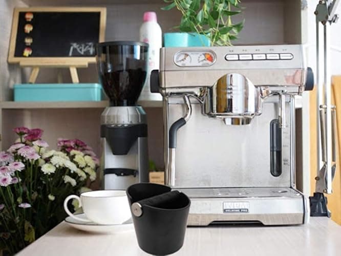 HOMEE Coffee Knock Box, 4.8in Barista Style Espresso Grounds Knock Box with Removable Heavy-Duty Knock Bar and Shock-Absorbent Durable and Non-Slip Base for Espresso Maker Accessories thumbnail 9