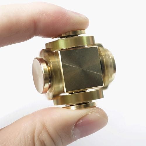 DMaos Fidget Cube Spinner, Linkage 4 Gears Figity Spin Finger Games, Metal Brass with Super Smooth Bearings, Durable Mechanics Romoveable, Small Premium Figit Toy - Gold thumbnail 8