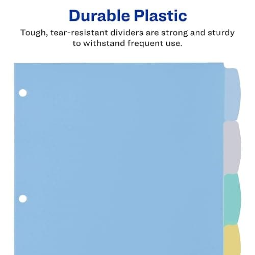 Avery Big Tab Write & Erase Durable Plastic Dividers for 3 Ring Binders, 8-Tab Sets, Pastel Colors, 3 Sets of Binder Dividers, Great for Organizing Reports, Presentations, and More (31351) thumbnail 6