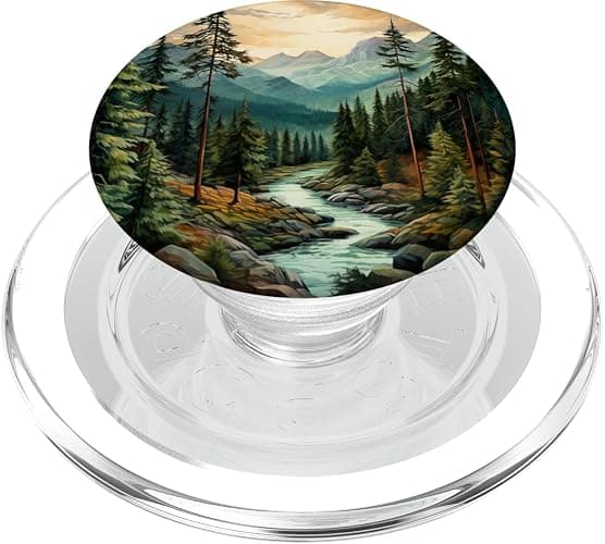 Mountains Wilderness Forest Hiking Pine Tree Nature PopSockets PopGrip for MagSafe - Image 1