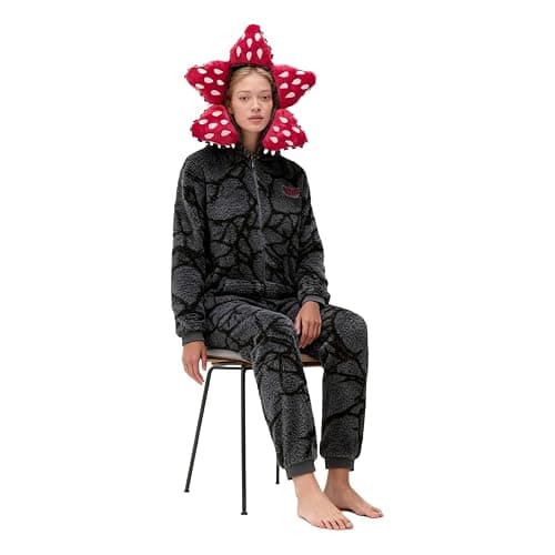 Unisex Demogorgon Onesie Pajamas One Piece Hooded Fleece Sleepwear Cute Christmas Cosplay Costume Winter Jumpsuit thumbnail 6