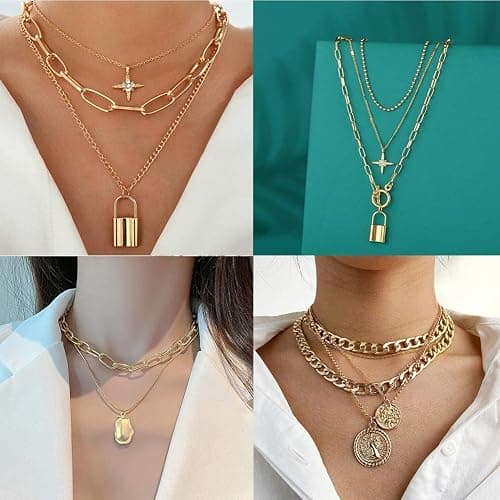 CONGYING 60 PCS Gold Jewelry Set with Multi-Layered Bracelet Necklace, Dangle Earrings, Stackable Ring For Women Valentine Anniversary Jewelry Pack Gifts For Her thumbnail 3
