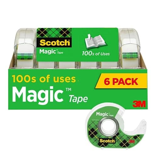 Scotch Magic Tape, Invisible, Home Office Supplies and Back to School Supplies for College and Classrooms, 6 Tape Rolls with Dispensers - Image 1