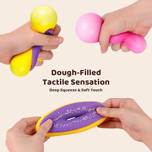 LovesTown 4PCS Donut Stress Ball - Artificial Donut Sensory Toys for Birthday Party Favors, Photo Props & Display thumbnail 3
