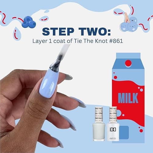 DND Gel Polish Set, Blue Collection, UV/LED GelPolish and Air Dry Nail Lacquer, Matching Chip-Free Polish Duo, 0.5 Fl Oz Each thumbnail 5