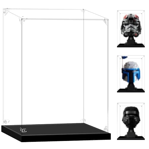 LILIKAKA Display Case for Lego Helmet, 7x7x9inches (18x18x23cm), Suitable for Lego 75304 76329 75408 75415 75328 75349 75429 76285 75350 75351 75327 76187 76182 76199 etc. - Image 1