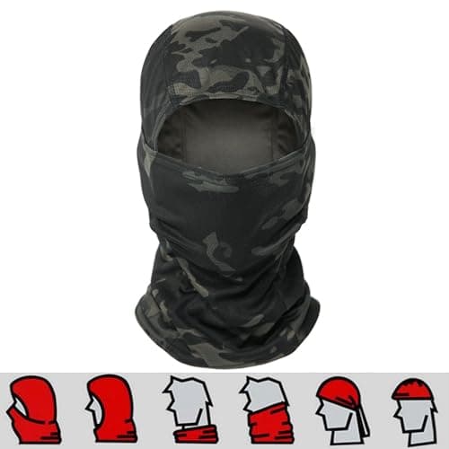 VPZENAR Airsoft Helmet,Black Tactical Helmet,Airsoft Mask Mesh,Elastic Balaclava Mask, Anti Fog Airsoft Goggles, Tactical Full Face Protection, Airsoft Accessories,Military Gear thumbnail 5