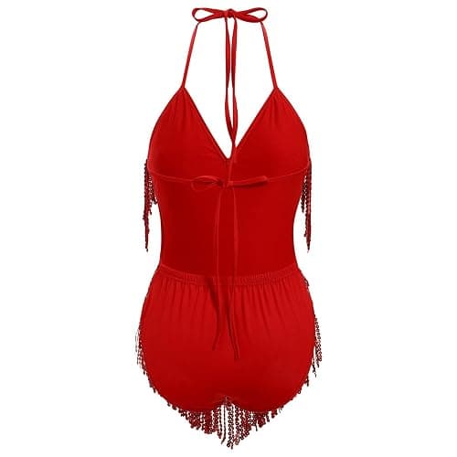IMEKIS Women Sparkle Stars Fringes Bodysuit Concert Rave Outfit Shiny Music Festivals Halloween Cosplay Alien Costumes thumbnail 3