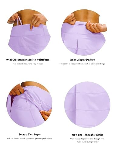 MEIVSO Women's Pleated Workout Tennis Skirts with Pockets Activewear Sports Skort Built-in Shorts thumbnail 6